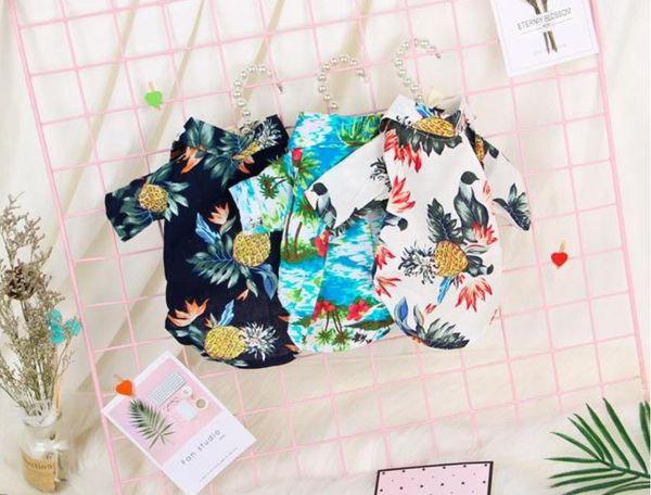 polychrome hawaiian pet teddy shirt dog cat autumn winter warm pet print clothes dog shirts