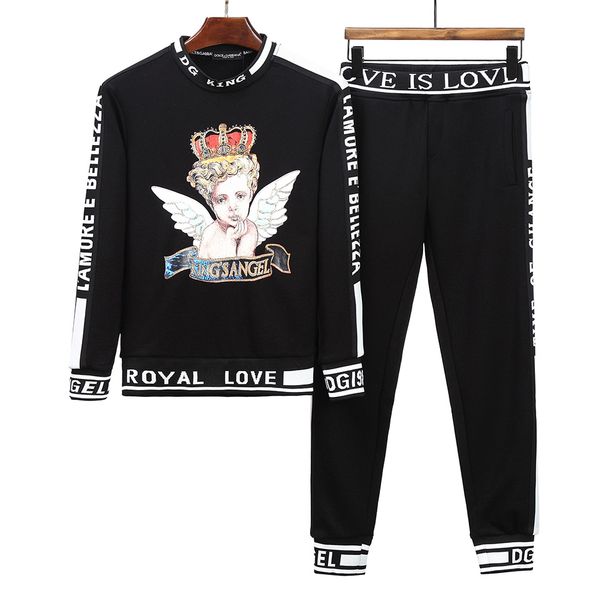 dg designer mens sportswear angel crown embroidery sports suit fashion cotton luxury track suit casual comfortable black sweats, Gray
dg designer mens sportswear angel crown embroidery sports suit fashion cotton luxury track suit casual comfortable black sweats, Gray