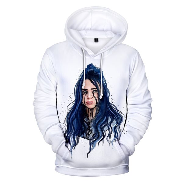 white print american singer billie eilish 3d hoodies women men pullovers casual kids autumn billie eilish 3d hoody sweatshirts, Black
white print american singer billie eilish 3d hoodies women men pullovers casual kids autumn billie eilish 3d hoody sweatshirts, Black