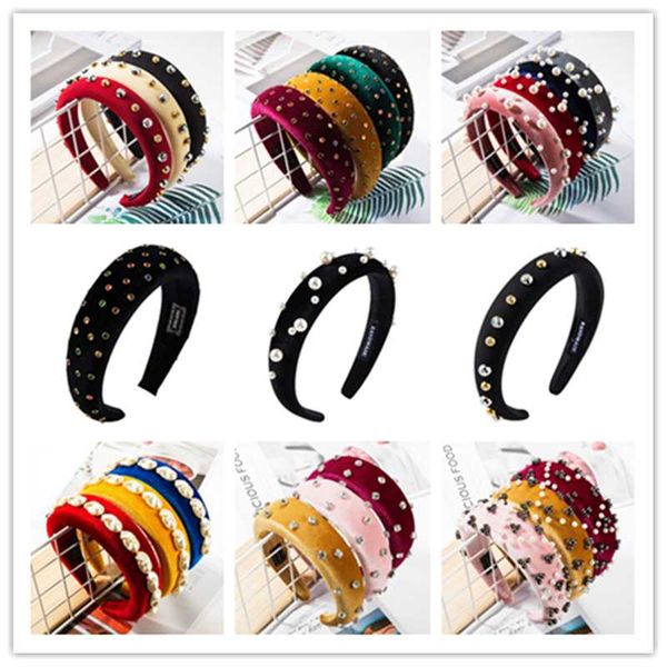 new ladies thick sponge edge wide gold velvet rhinestone imitation pearl retro fashion headband female hair accessories
new ladies thick sponge edge wide gold velvet rhinestone imitation pearl retro fashion headband female hair accessories