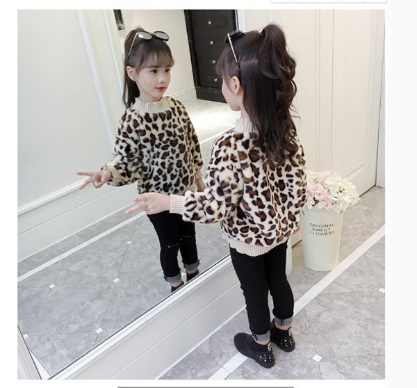 2019 fall winter girls fashion leopard sweater children's velvet thick sweatshirt coat clothes female kids pullovers p125, Black
2019 fall winter girls fashion leopard sweater children's velvet thick sweatshirt coat clothes female kids pullovers p125, Black