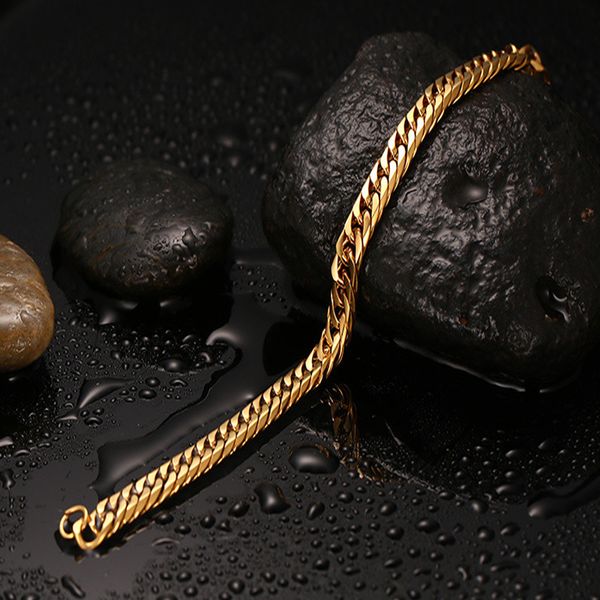 fashion charm bracelet steampunk gifts for male accessories stainless steel gold chains bracelet mens cuban link chains on hand, Black
fashion charm bracelet steampunk gifts for male accessories stainless steel gold chains bracelet mens cuban link chains on hand, Black