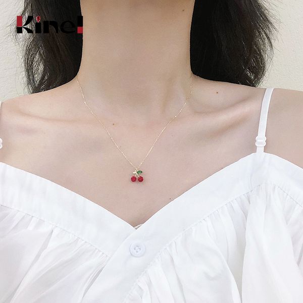 kinel 2020 new sparkly crystal red small cherry 925 sterling silver jewelry fruit clavicle chain pendant necklace ladies 
kinel 2020 new sparkly crystal red small cherry 925 sterling silver jewelry fruit clavicle chain pendant necklace ladies