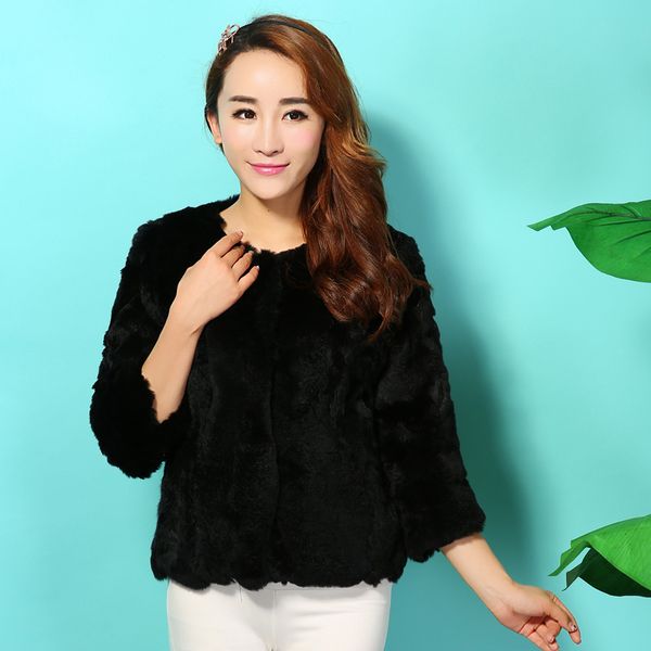 autumn new 2018 slim short women's natural fur coat outerwear women o neck three quarter sleeve jacket ing, Black
autumn new 2018 slim short women's natural fur coat outerwear women o neck three quarter sleeve jacket ing, Black