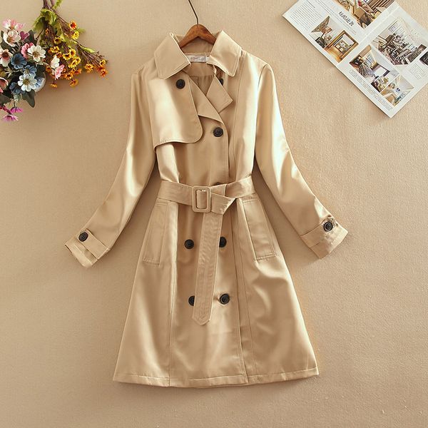 women's trench coats elegant women mid-length versatile spring autumn single-breasted fashion coat khaki lapel slim windbreaker z399, Tan;black
women's trench coats elegant women mid-length versatile spring autumn single-breasted fashion coat khaki lapel slim windbreaker z399, Tan;black