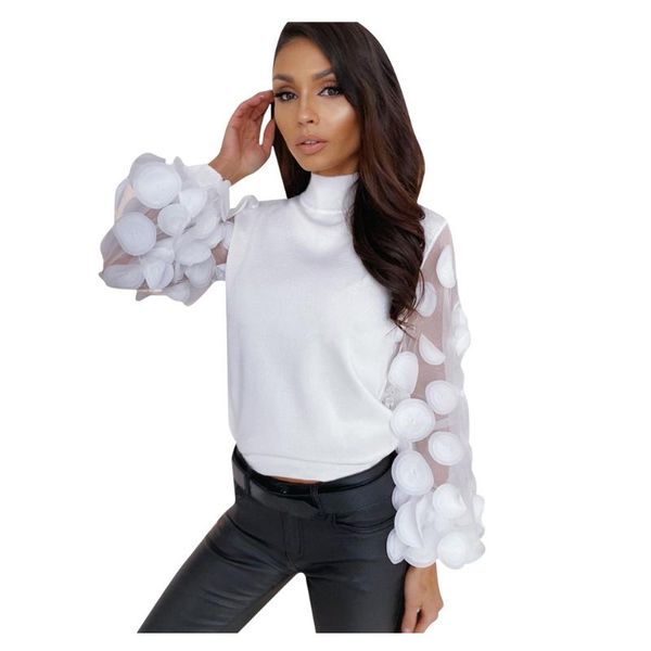 casual turn down collar mesh blouse shirt flower pearl lantern sleeve feminine blouse women summer female #b, White
casual turn down collar mesh blouse shirt flower pearl lantern sleeve feminine blouse women summer female #b, White