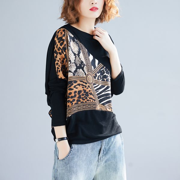 2019 spring new women t-shirt cotton shirts lady female plus size long sleeve o-neck vintage loose patchwork printed tshirt, White
2019 spring new women t-shirt cotton shirts lady female plus size long sleeve o-neck vintage loose patchwork printed tshirt, White