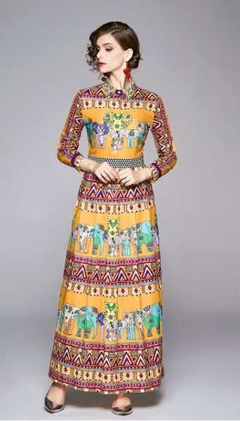 thailand fashion brand women's polo long sleeve elephant holiday pattern long print dress, White;black
thailand fashion brand women's polo long sleeve elephant holiday pattern long print dress, White;black