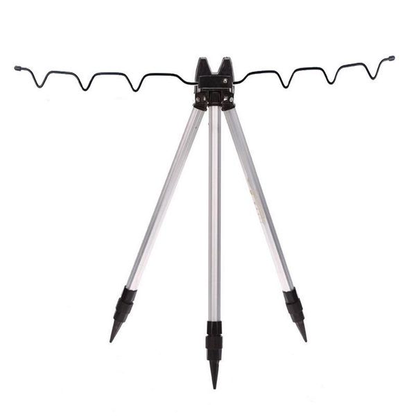 aluminum alloy fishing tripod holder stand for fishing rod silver
