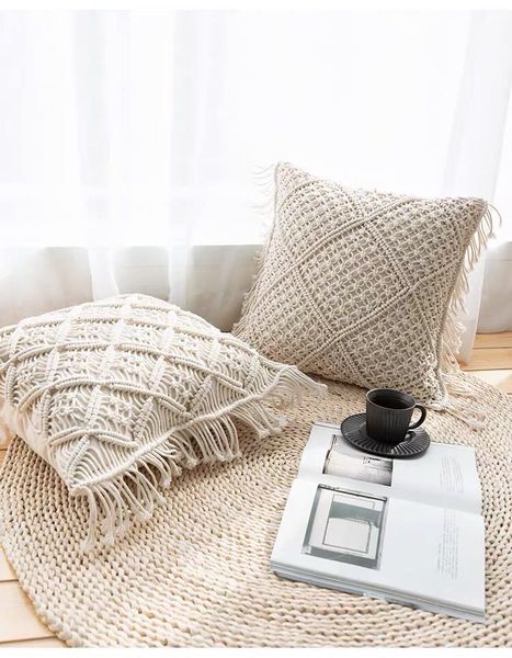 macrame hand-woven cotton thread pillow covers 100% cotton linen geometry bohemia cushion covers home decor 45*45cm
macrame hand-woven cotton thread pillow covers 100% cotton linen geometry bohemia cushion covers home decor 45*45cm