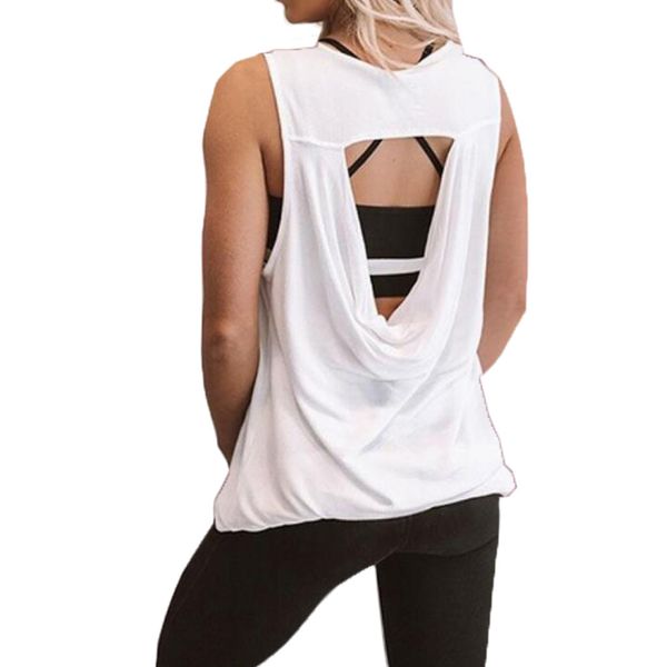 women hollow out backless solid color fitness sports yoga activewear tank running training clothes for women, White;red
women hollow out backless solid color fitness sports yoga activewear tank running training clothes for women, White;red