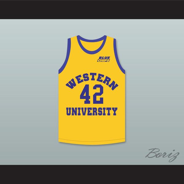 matt nover ricky roe 42 western university yellow basketball jersey with blue chips patch custom any name any number, Black;red
matt nover ricky roe 42 western university yellow basketball jersey with blue chips patch custom any name any number, Black;red
