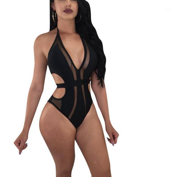 playsuits women one piece bikini summer hollow out designer bikinis halter swimwear, White;black
playsuits women one piece bikini summer hollow out designer bikinis halter swimwear, White;black