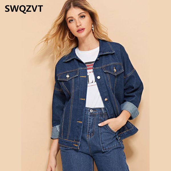 plus size 2019 new women coat harajuku women denim jacket loose slim pocket vintage ladies female jeans jacket coat, Black;brown
plus size 2019 new women coat harajuku women denim jacket loose slim pocket vintage ladies female jeans jacket coat, Black;brown