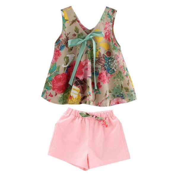 2018 toddler girl summer clothing set floral rose vest + shorts pink kids clothes girls shirt pants suit brand children clothing, White
2018 toddler girl summer clothing set floral rose vest + shorts pink kids clothes girls shirt pants suit brand children clothing, White