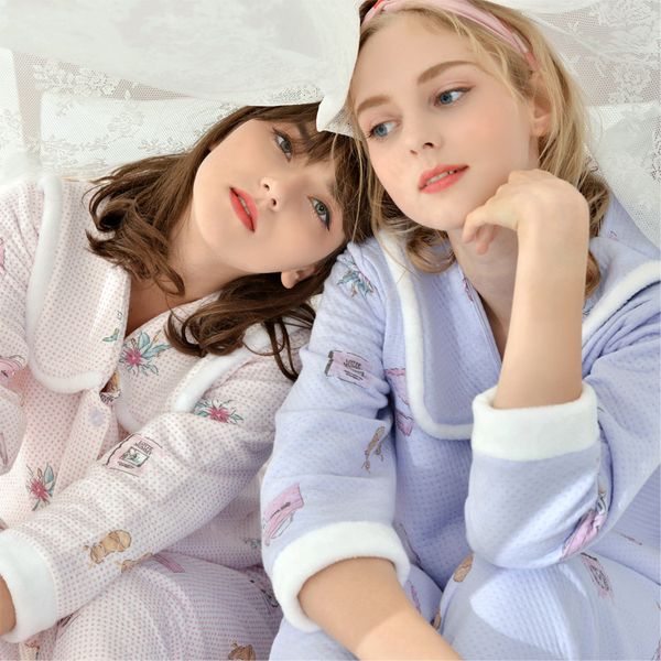 2019 new maternity dress autumn winter air cotton thickened warm home cardigan feeding suit sub-suit women nursing pyjama, White
2019 new maternity dress autumn winter air cotton thickened warm home cardigan feeding suit sub-suit women nursing pyjama, White