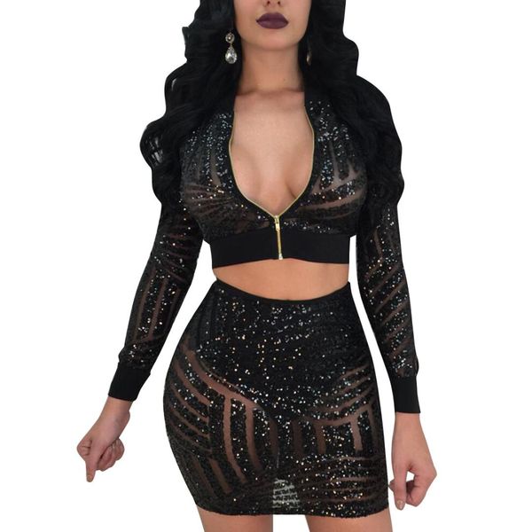 sexy блестки black two piece set глубокий v-образным вырезом с длинным рукавом crop top короткая юбка клуб bodycon set 2020 лето тощий 2 шт, White
sexy блестки black two piece set глубокий v-образным вырезом с длинным рукавом crop top короткая юбка клуб bodycon set 2020 лето тощий 2 шт, White