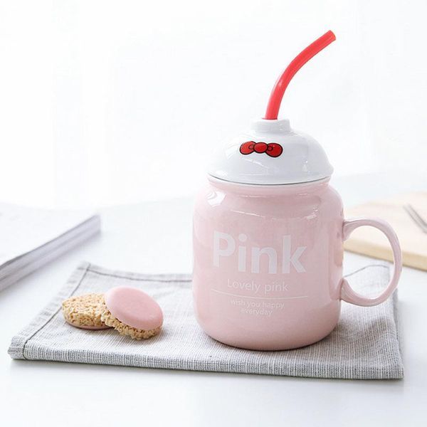 wholesale- creative ceramic mug with lid spoon lovely coffee cup funny straw ceramic cup travel mug kid's gift 400ml
wholesale- creative ceramic mug with lid spoon lovely coffee cup funny straw ceramic cup travel mug kid's gift 400ml