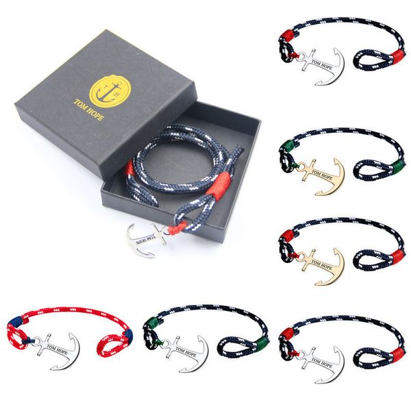 19 famous brand 4 size handmade coral pink rope chains bracelet stainless steel anchor charms tom hope bracelet with box and tag 2pcs, Black
19 famous brand 4 size handmade coral pink rope chains bracelet stainless steel anchor charms tom hope bracelet with box and tag 2pcs, Black