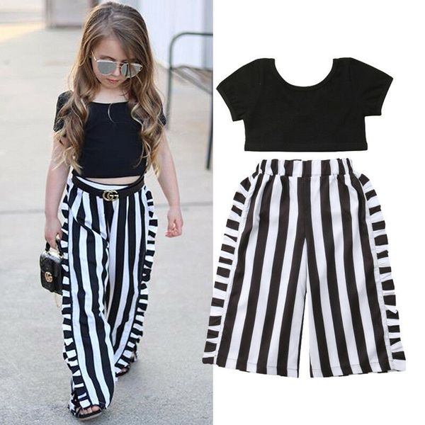 pudcoco 1-6y toddler baby girls summer fashion clothes sets 2pcs short sleeve black t-shirts striped wide leg pants sets, White
pudcoco 1-6y toddler baby girls summer fashion clothes sets 2pcs short sleeve black t-shirts striped wide leg pants sets, White