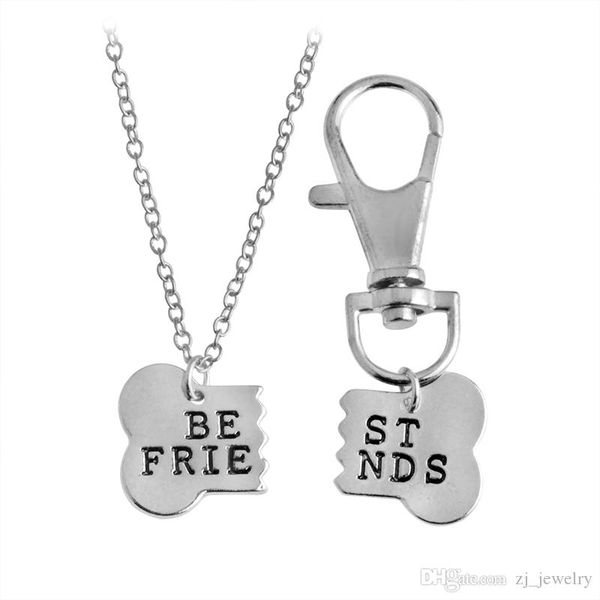 2pcs/set friends dog bone bff pendant necklaces & keychain key chain keyring gold silver tag gift for friends wholesale
2pcs/set friends dog bone bff pendant necklaces & keychain key chain keyring gold silver tag gift for friends wholesale