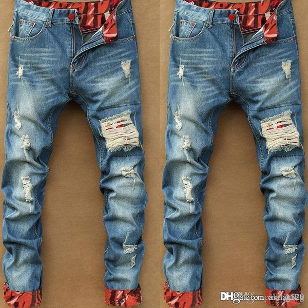 2019 men's distressed ripped skinny jeans fashion designer mens jeans slim motorcycle causal mens denim pants hip hop men jeans size 28, Blue
2019 men's distressed ripped skinny jeans fashion designer mens jeans slim motorcycle causal mens denim pants hip hop men jeans size 28, Blue