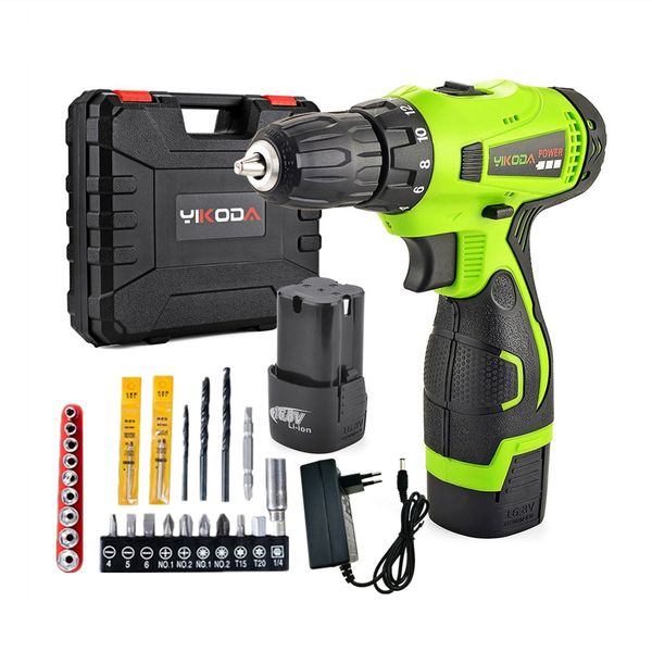16.8v household cordless drill rechargeable electric screwdriver double speed power tools two battery plastic case accessory
16.8v household cordless drill rechargeable electric screwdriver double speed power tools two battery plastic case accessory