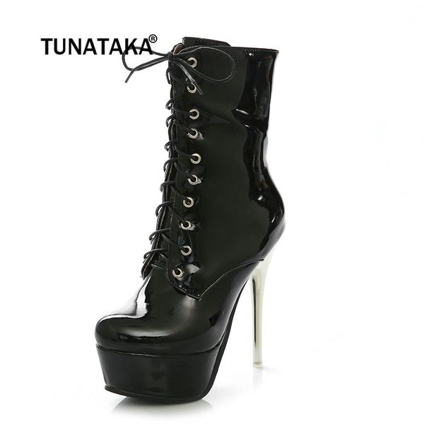 patent leather women high heel ankle boots stiletto boots lace up platform zipper winter black red white woman 2019
patent leather women high heel ankle boots stiletto boots lace up platform zipper winter black red white woman 2019
