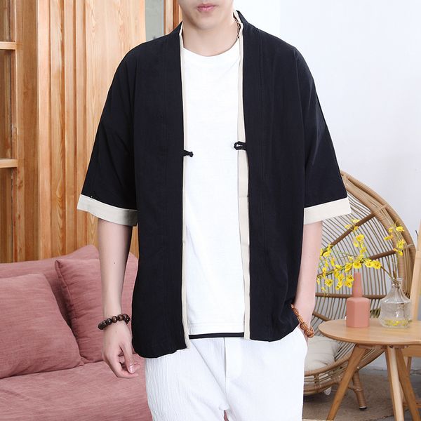 #3923 summer cotton linen jacket for men short sleeve loose vintage kimono jacket men thin single button casual kimono coat 5xl, Black;brown
#3923 summer cotton linen jacket for men short sleeve loose vintage kimono jacket men thin single button casual kimono coat 5xl, Black;brown