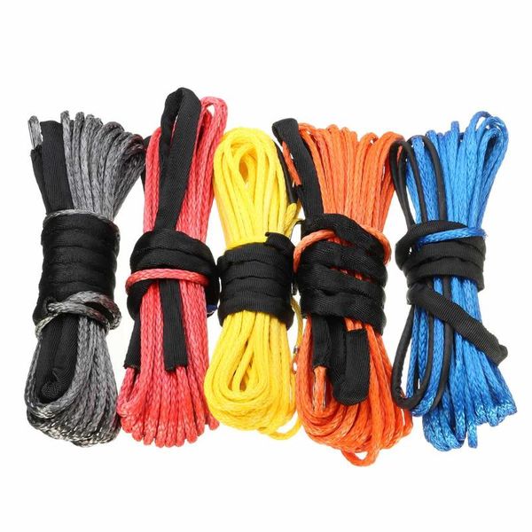 

5mm atv utv winch rope cable line 15m 5500lbs synthetic fiber lines for suv pickup offroad van