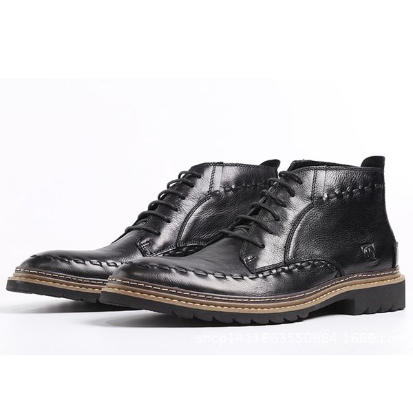 military combat men boots winter genuine leather boots male youth fashion martin boots lace up vintage brand high shoes e76, Black
military combat men boots winter genuine leather boots male youth fashion martin boots lace up vintage brand high shoes e76, Black