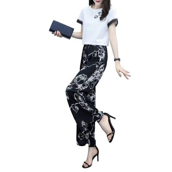 two piece dress one / set women's summer 2021 korean fashion printing large size loose casual western wide leg pants 2 women, White
two piece dress one / set women's summer 2021 korean fashion printing large size loose casual western wide leg pants 2 women, White