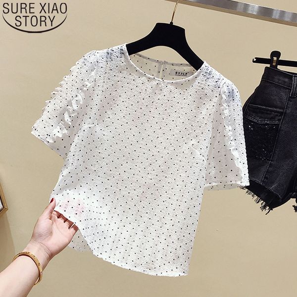 2020 white short sleeve dot chiffon shirts sweet women blouses summer casual round collar ropa de mujer loose blouse 9718
2020 white short sleeve dot chiffon shirts sweet women blouses summer casual round collar ropa de mujer loose blouse 9718