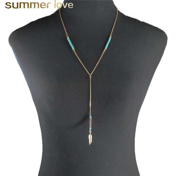 new bohemian ethnic y shape necklace blue beads feather pendant long chain tassel necklaces for women round ball vintage jewelry gift, Silver
new bohemian ethnic y shape necklace blue beads feather pendant long chain tassel necklaces for women round ball vintage jewelry gift, Silver