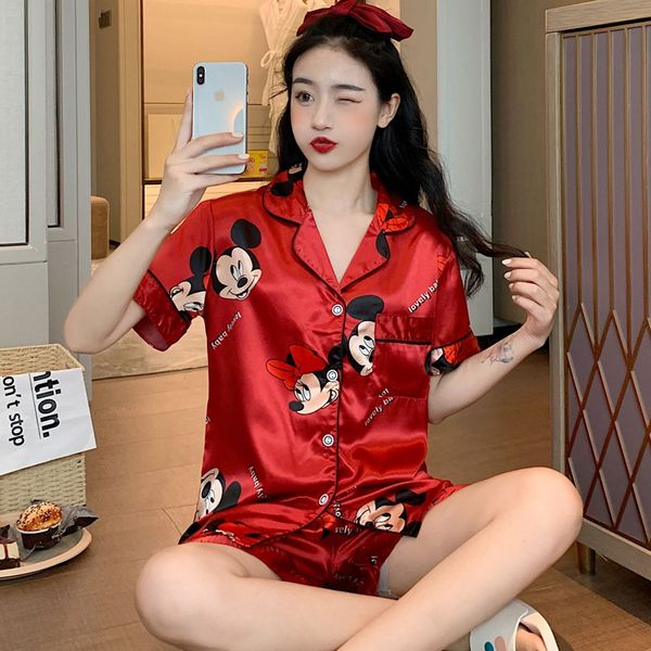 pajamas women ladies summer short-sleeved nightgowns simulation silk spring autumn sleepwear home clothing, Black;red
pajamas women ladies summer short-sleeved nightgowns simulation silk spring autumn sleepwear home clothing, Black;red