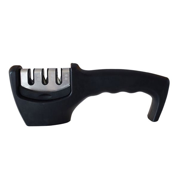 Manual Kitchen Knife Sharpener Coarse Fine Sharpening Accessory Black