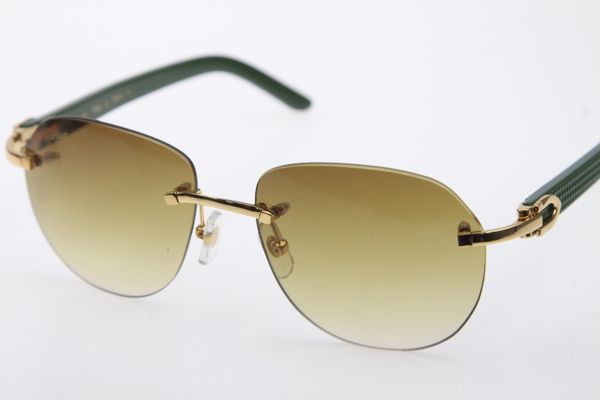 2020 8300729 delicate green plank sunglasses rimless designer man or woman glasses gold brown frame size:56-18-135mm, White;black 
2020 8300729 delicate green plank sunglasses rimless designer man or woman glasses gold brown frame size:56-18-135mm, White;black