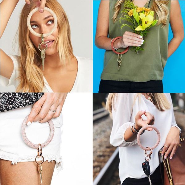 new trendy fashion ins designer cute lovely diamond glittering leather rubber keychain bangle bracelet for woman 30 colors, Black
new trendy fashion ins designer cute lovely diamond glittering leather rubber keychain bangle bracelet for woman 30 colors, Black
