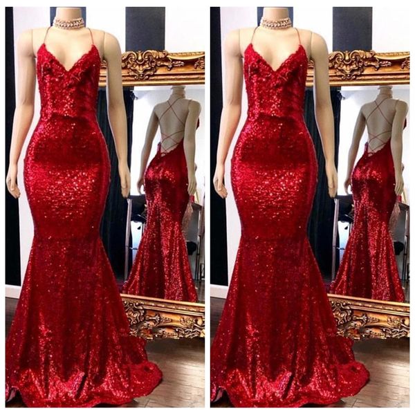 2019 spaghetti strips mermaid slim bling bling prom dresses sweep train criss cross back sequins long evening party gowns lace appliques, Black
2019 spaghetti strips mermaid slim bling bling prom dresses sweep train criss cross back sequins long evening party gowns lace appliques, Black