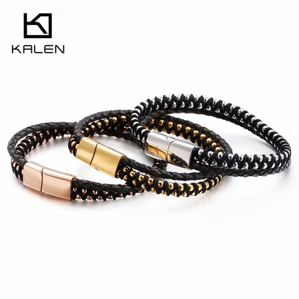kalen vintage double layer leather bracelet for men women 19cm stainless steel rose gold silver link chain bracelet male jewelry, Golden;silver
kalen vintage double layer leather bracelet for men women 19cm stainless steel rose gold silver link chain bracelet male jewelry, Golden;silver