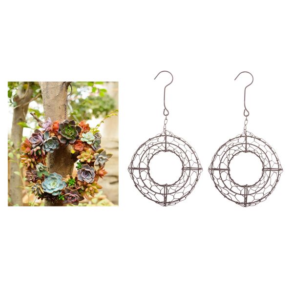 2pcs retro iron wire succulent plants pot wreath frame metal hanging flowers planter holder - round shape
2pcs retro iron wire succulent plants pot wreath frame metal hanging flowers planter holder - round shape