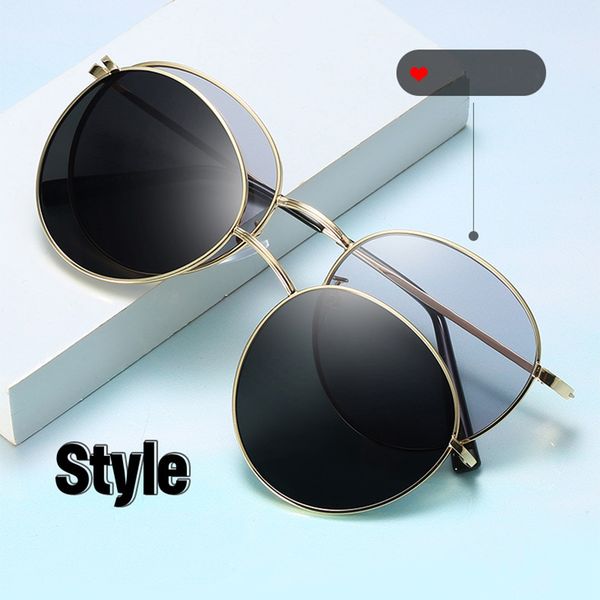 magnet polarized women men sunglasses retro round metal frames glasses fashion brand sun glasses uv400, White;black
magnet polarized women men sunglasses retro round metal frames glasses fashion brand sun glasses uv400, White;black