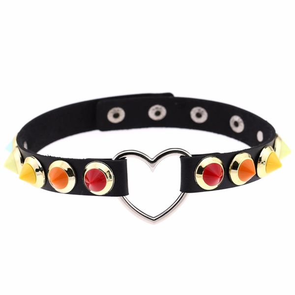 kmvexo chic punk rock gothic women men leather multicolor spike rivet stud heart collar choker necklace statement jewelry, Golden;silver
kmvexo chic punk rock gothic women men leather multicolor spike rivet stud heart collar choker necklace statement jewelry, Golden;silver
