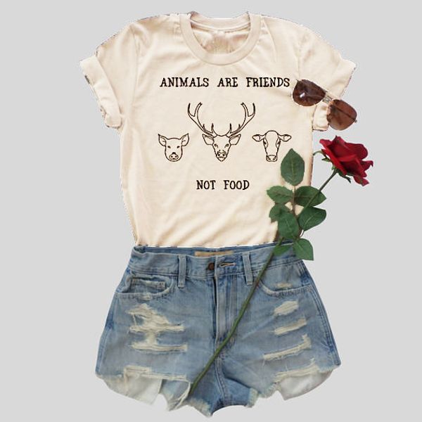 womens tshirt womens designer clothes animals are friends t shirt women fashion summer funny slogan cow amisetas tumblr vegan, White
womens tshirt womens designer clothes animals are friends t shirt women fashion summer funny slogan cow amisetas tumblr vegan, White