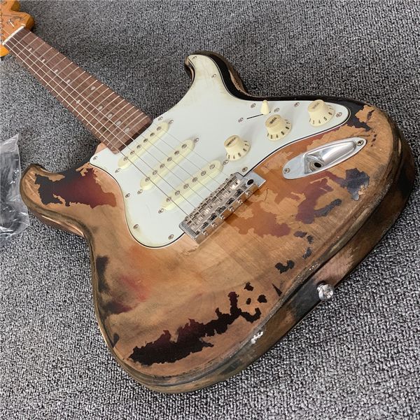 relic-st electric guitar, st style,alder with maple neck,3 color body,guitars