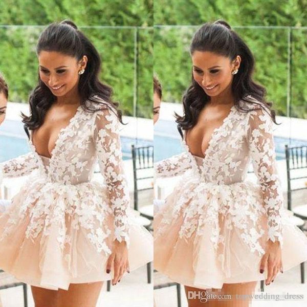 2019 short mini homecoming dresses v neck long sleeve lace appliqued party evening prom dress short formal gowns custom, Blue;pink
2019 short mini homecoming dresses v neck long sleeve lace appliqued party evening prom dress short formal gowns custom, Blue;pink