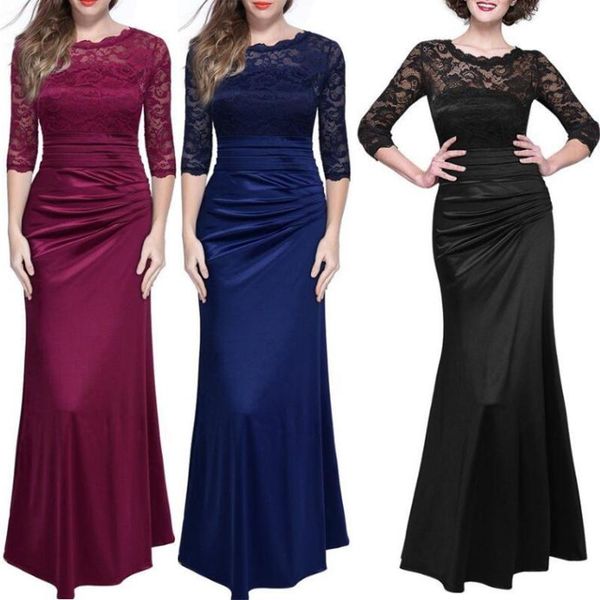 yiwa women elegant lace sleeves hip-up v-back formal dress for evening wedding party wear vestido de festa plus size xxl, White;black
yiwa women elegant lace sleeves hip-up v-back formal dress for evening wedding party wear vestido de festa plus size xxl, White;black