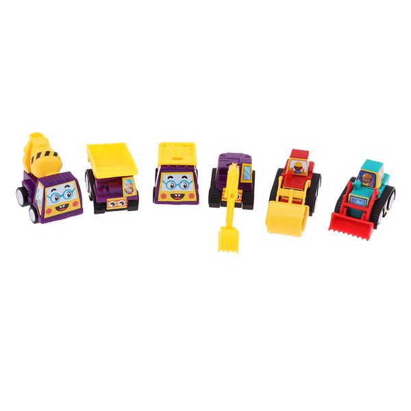 pull back car, 6 pack assorted construction vehicles for kids party favors