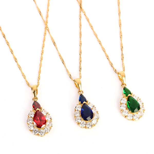 fashion brand jewelry 3 color zircon stone pendant necklace bule green red water drop crystal necklace pendant, Silver
fashion brand jewelry 3 color zircon stone pendant necklace bule green red water drop crystal necklace pendant, Silver