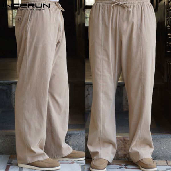 incerun vintage men solid elastic waist cotton linen cargo trousers fashion leisure joggers harajuku mens straight leg pants 3xl, Black
incerun vintage men solid elastic waist cotton linen cargo trousers fashion leisure joggers harajuku mens straight leg pants 3xl, Black
